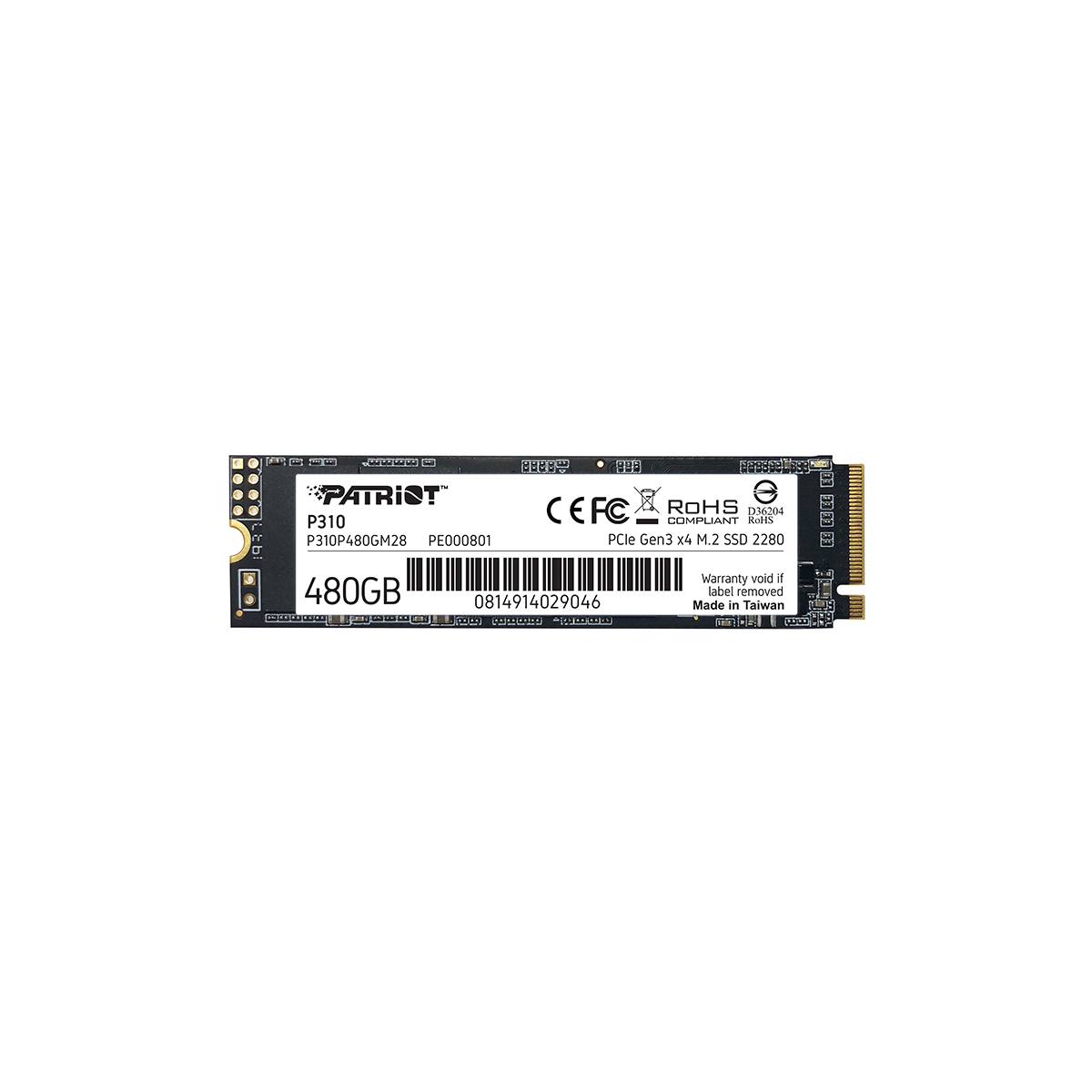 UNIDAD SSD M.2 PATRIOT 480GB (P310P480GM28) P310, PCIE 3.0, 