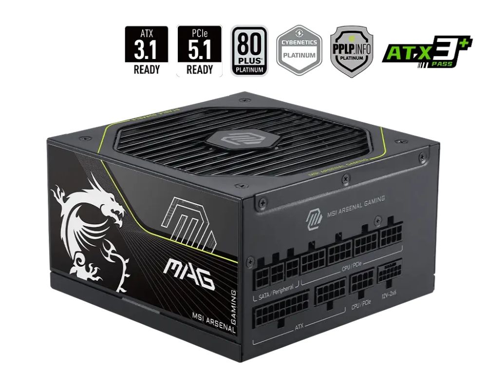 FUENTE DE PODER MSI (MAG A1200PLS PCIE5) 1200W, PCI 5.1, FUL