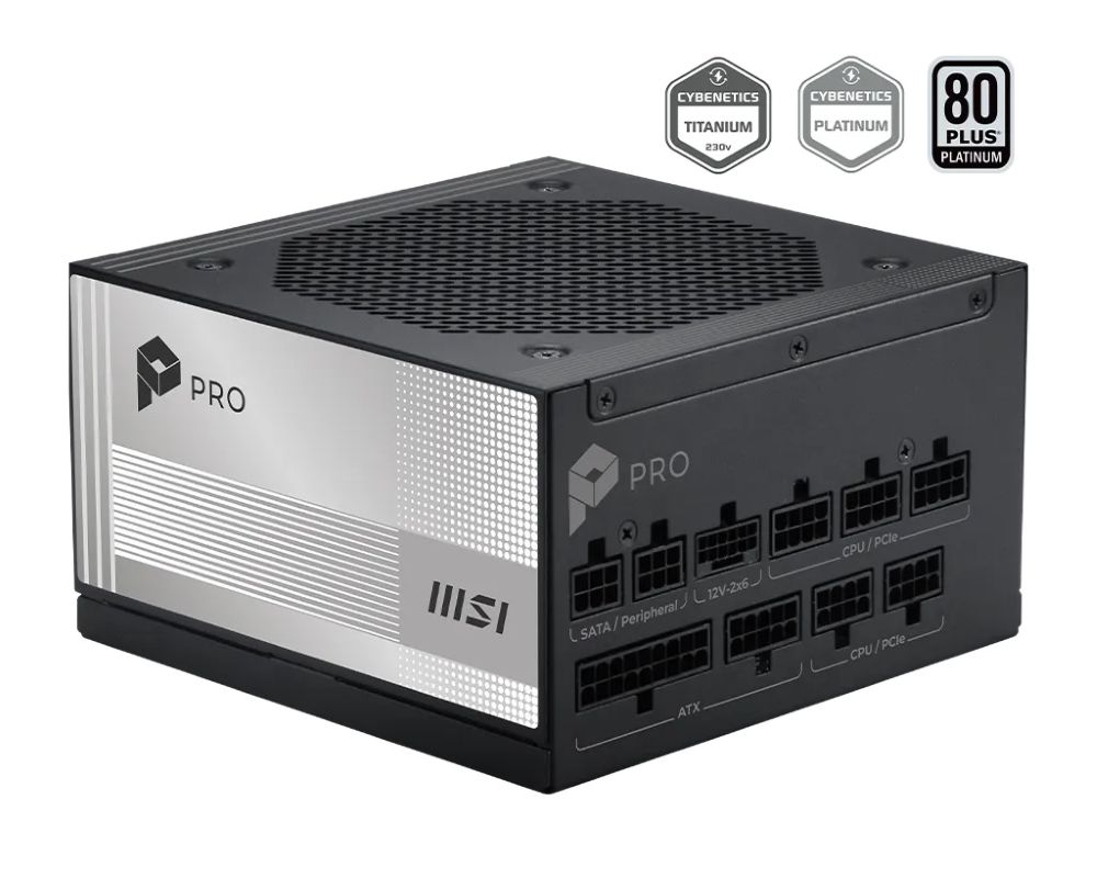 MSI FUENTE DE PODER MSI (PRO A850PL PCIE5) 850W, PCI 5.1, FULL MODULAR, 80 PLUS PLATINIUM, PFC, ATX
