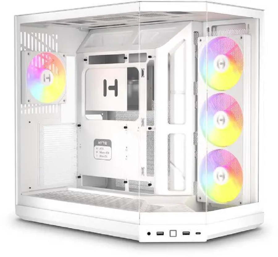 HYTE GABINETE HYTE (CS-HYTE-Y50RGB-WW) Y50 SNOW WHITE,4*FAN ARGB,ATX,DOBLE CAM CON CRISTAL,S/FUENTE