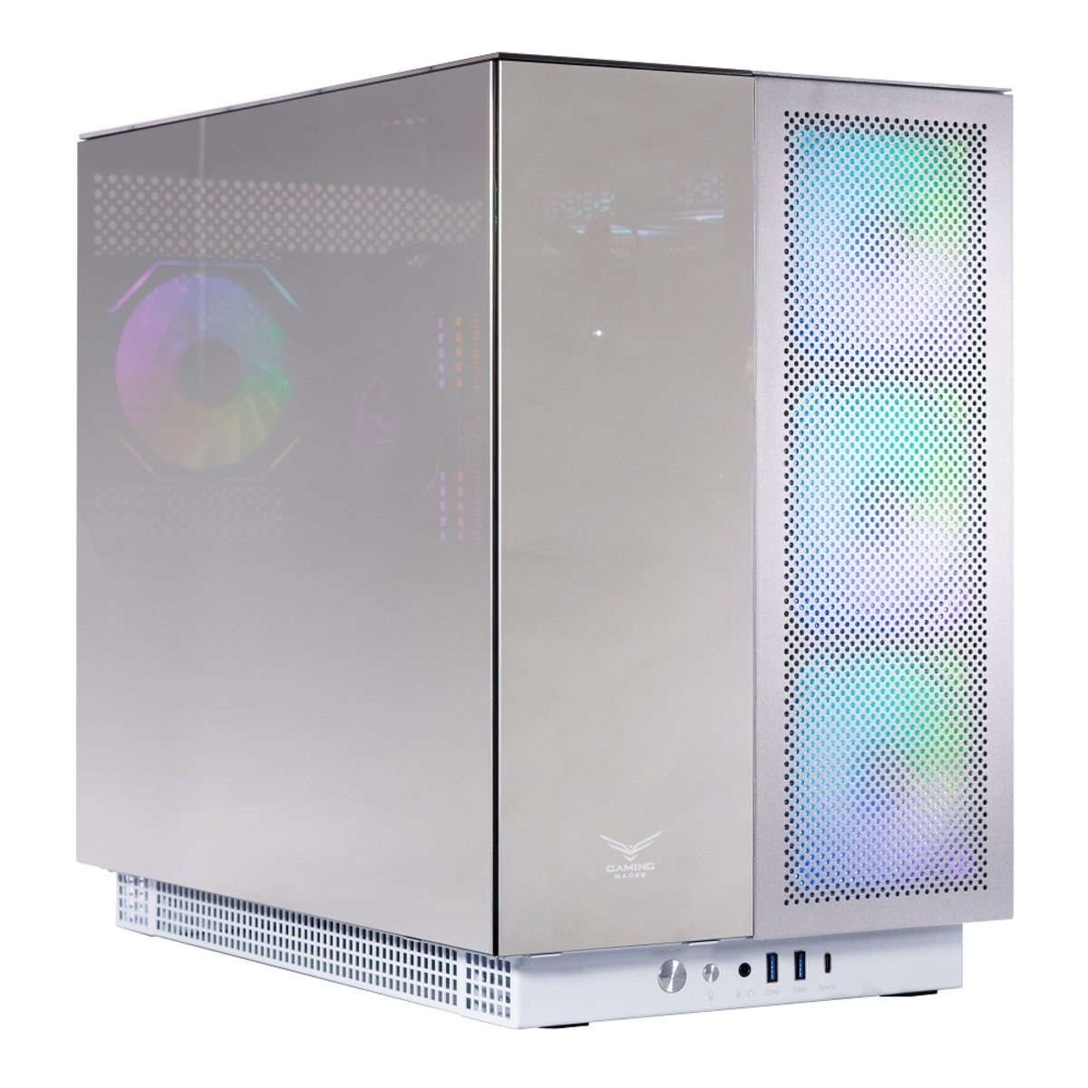GABINETE NACEB (NA-0640) GAMER E-ATX, ALUMINIO Y CRISTAL TEM