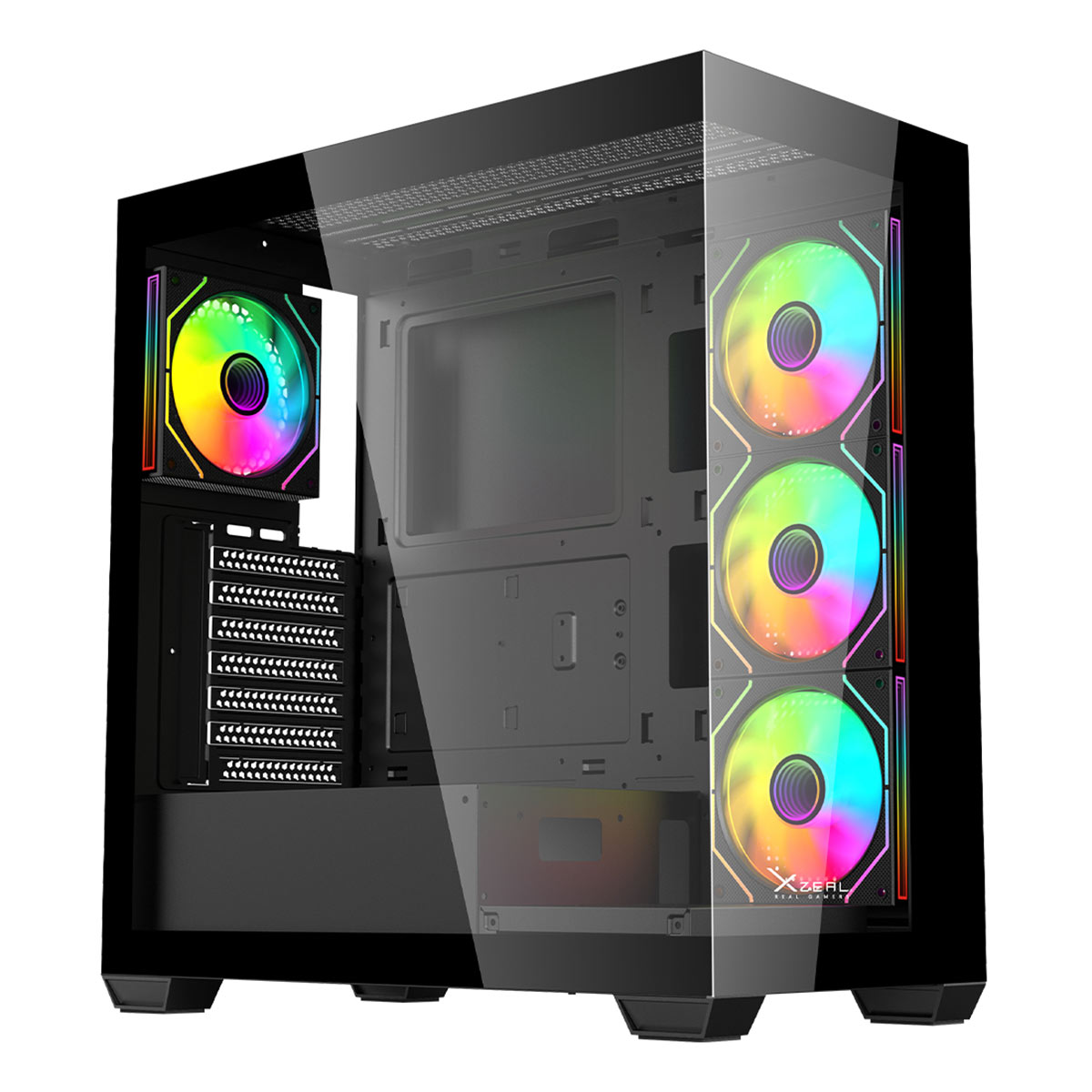 GABINETE XZEAL (XZCGB08B) YRDEN XZ140, ATX,CRISTAL, 4*VENT R