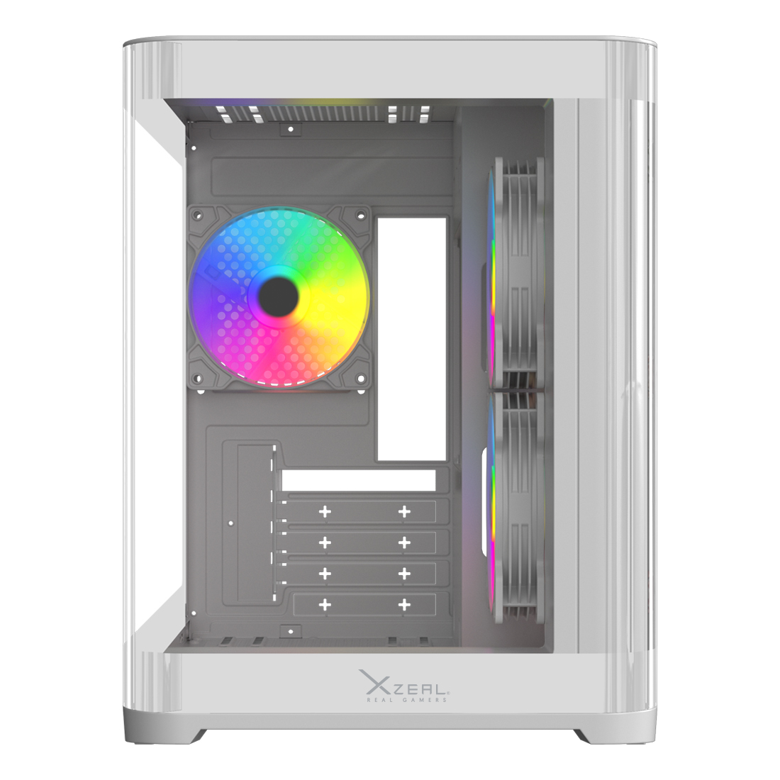 GABINETE XZEAL (XZGAMC3W) CURVO, M-ATX/ITX,CRISTAL,3*VENT RG