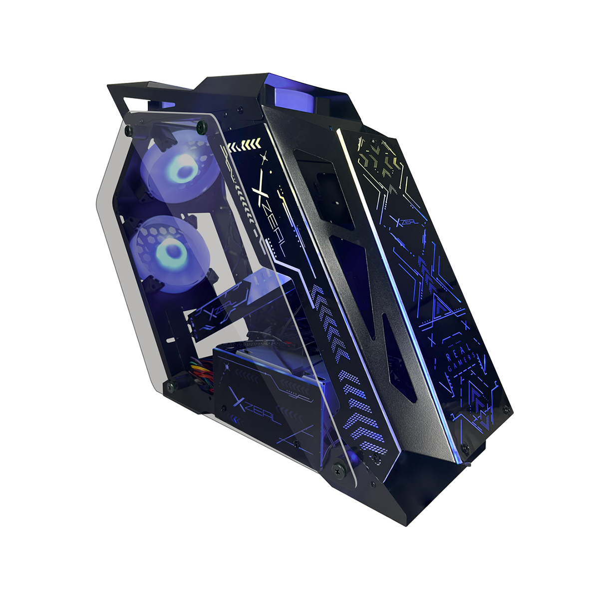 GABINETE XZEAL (XZGAIRRGBB) IRO2, MICRO ATX, CRISTAL+METAL,4
