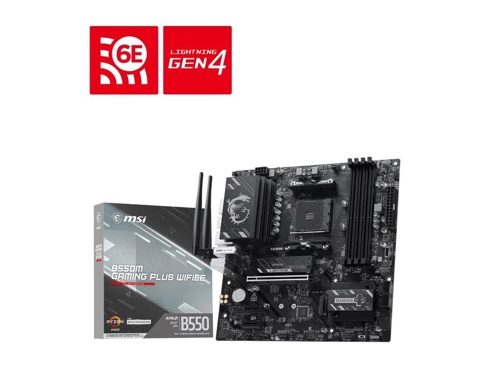 MOTHERBOARD MSI (B550M GAMING PLUS WIFI6E) SOCKET AM4, 4*DDR