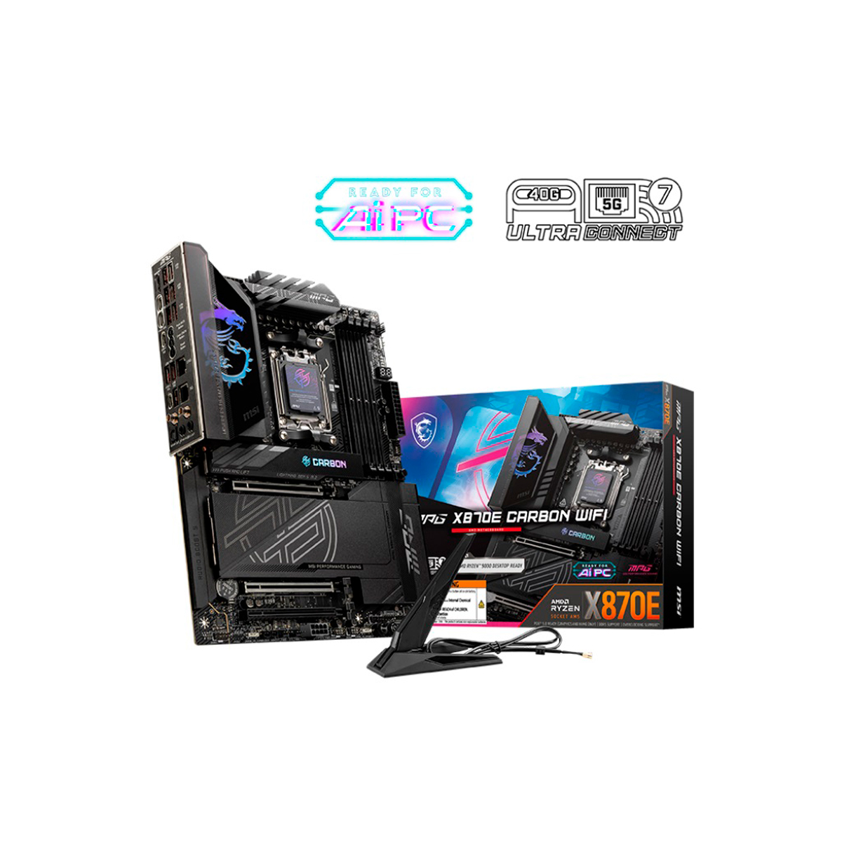 MSI MOTHERBOARD MSI (MPG X870E CARBON WIFI) SOCKET AM5, 4*DDR5 8400, HDMI, 2* USB-C, 4*M.2, ATX