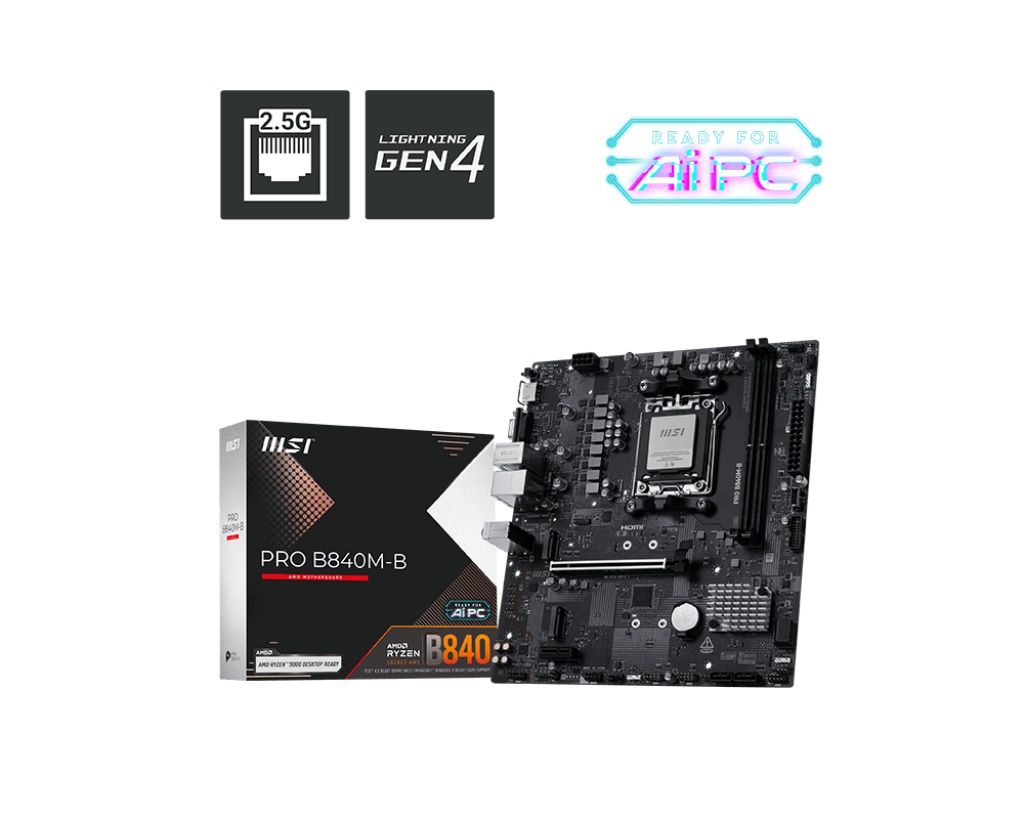 MOTHERBOARD MSI (PRO B840M-B) SOCKET AM5, 2*DDR5 8000, HDMI,