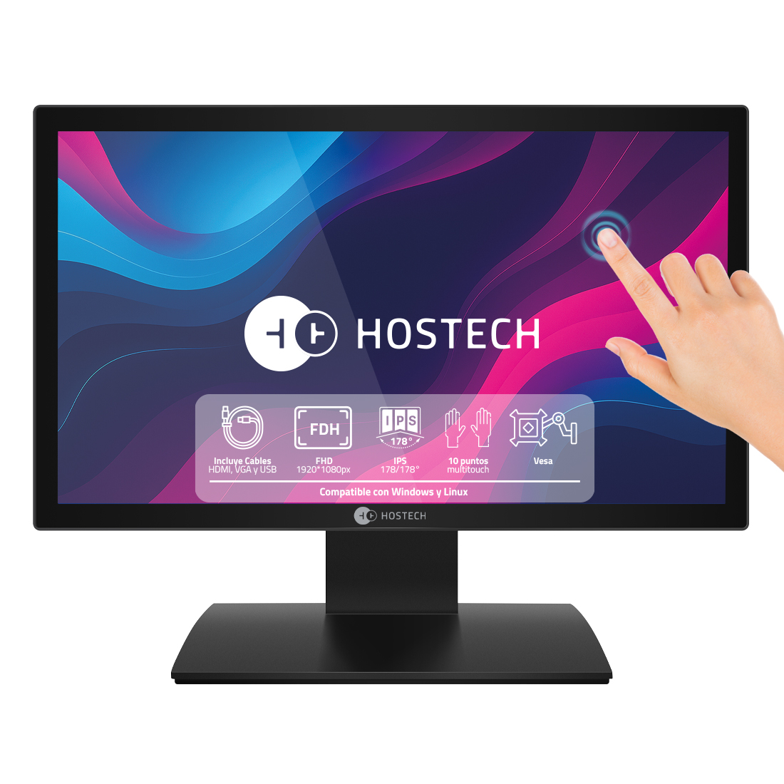 MONITOR TOUCH STYLOS 18.5" (HTMOTCH2B) 1920*1080  FULL HD,60