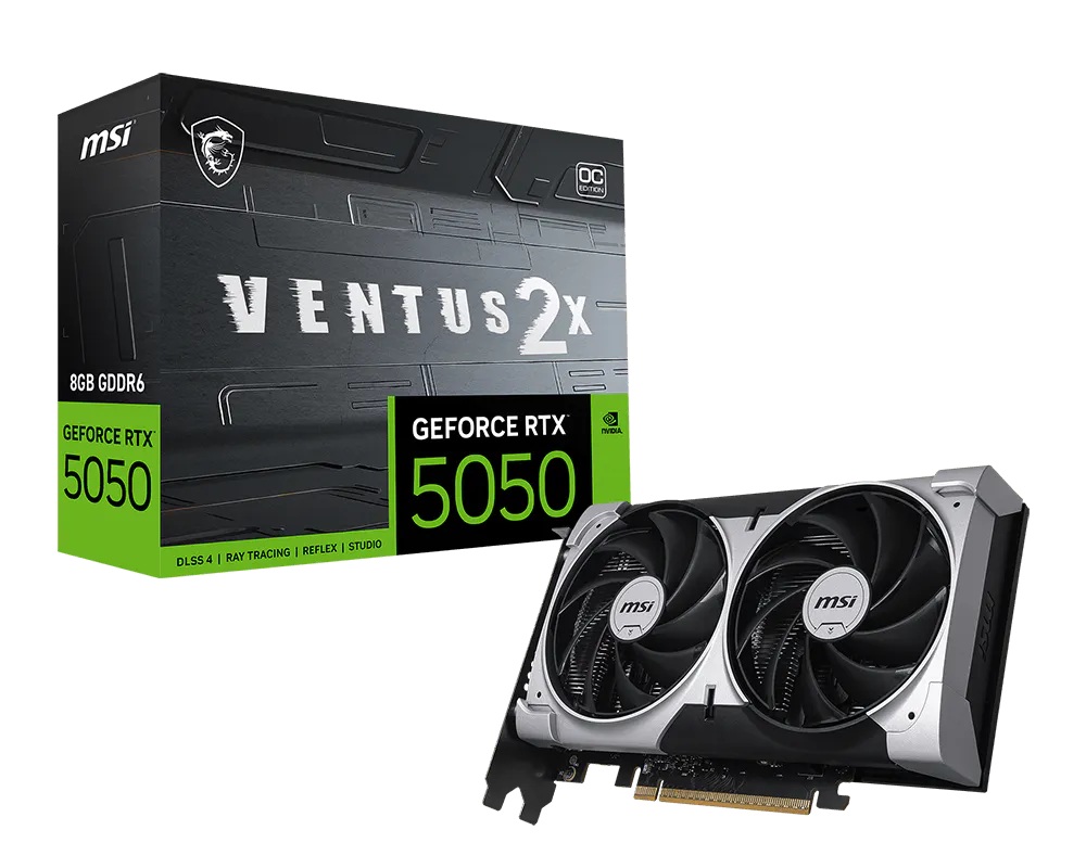 TARJETA DE VIDEO MSI (RTX 5050 8G VENTUS 2X OC) 8GB GDDR6, 2