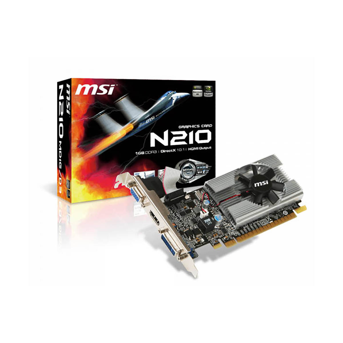 MSI TARJETA DE VIDEO MSI (N210-MD1G/D3) 1024 MB DDR3,589MHZ, DVI, D-SUB, HDMI