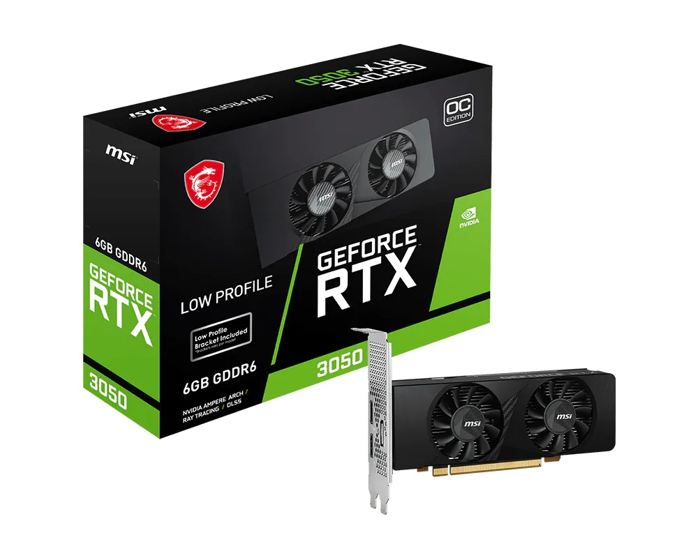 TARJETA DE VIDEO MSI (RTX 3050 LP 6G OC) 6GB GDDR6, 2*HDMI, 