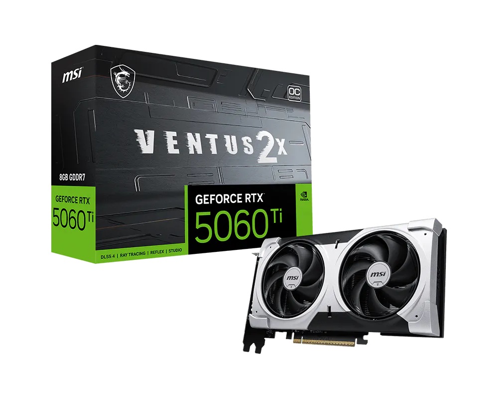 TARJETA DE VIDEO MSI (RTX 5060 TI 8G VENTUS 2X OC WHITE PLUS