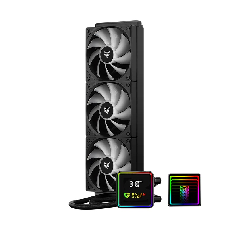 BALAM RUSH VENTILADOR P/CPU BALAM RUSH (BR-944069) CRYO PRISM 360 BLACK,ARGB,TDP 300W,AMD/INTEL,DISPLAY, NEGRO