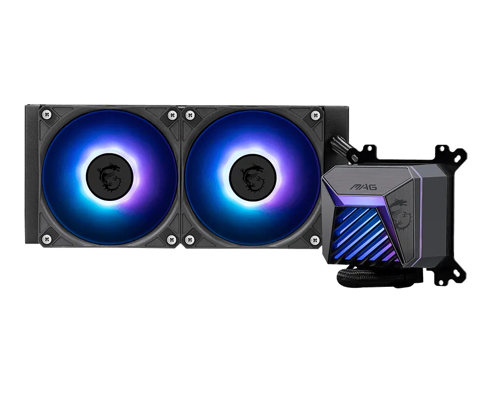 MSI VENTILADOR P/CPU MSI (MAG CORELIQUID A15 240) ARGB,ENFRIAMIENTO LIQUIDO, 2 FAN, 2400MM, NEGRO
