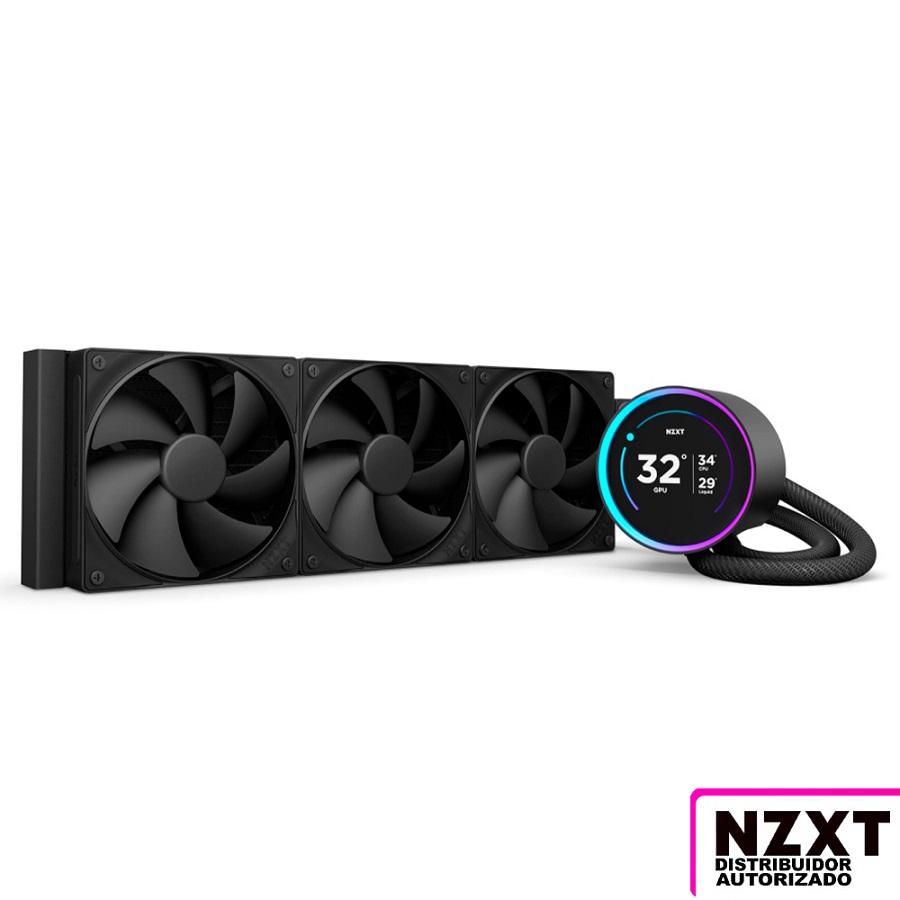 VENTILADOR P/CPU NZXT (RL-KN360-B2) KRAKEN PLUS 360, NEGRO